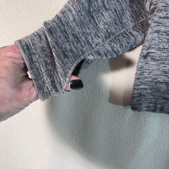 Athleta Blissful Hoodie S Tan/Black Cowl Neck Thumb Holes Classic Outdoor Layer - Picture 7 of 10